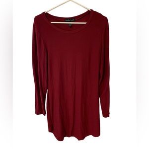 Size L snug fit burgundy dress.